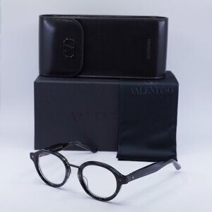 Valentino V-ESSENTIAL-IV VLX-132B Round Eyeglasses 46mm - Shiny Black